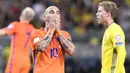 Belanda dan Swedia sama-sama memiliki poin 19 pada klasmen akhir Grup A. Tetapi Swedia memiliki selisih gol yang lebih baik sehingga mampu mengantar mereka ke babak play-off. (AFP.Jonathan Nackstrand)