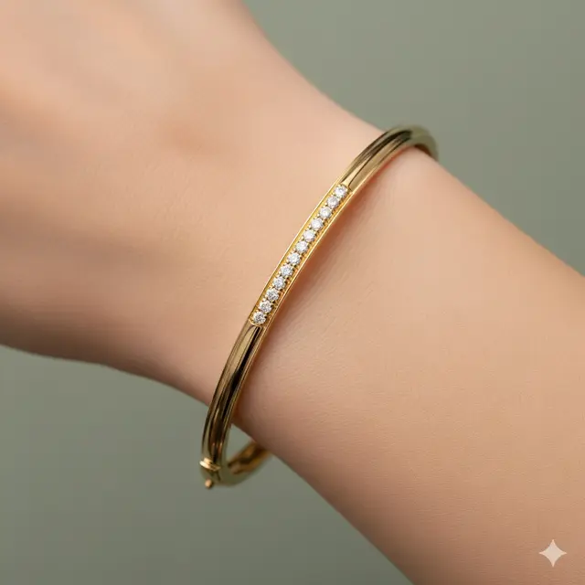 Model Gelang Emas Muda Berlian Kecil Mewah untuk Tabungan Masa Depan. Gemini