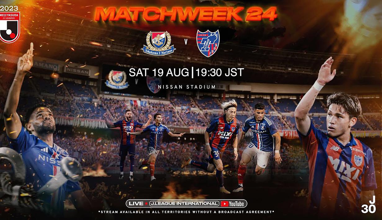 Yokohama Marinos akan melakoni laga derbi Sabtu ini (19/8/2023) menghadapi tamunya FC Tokyo pada pekan ke-24 J1 League 2023. Kemenangan tentu diincar oleh Yokohama Marinos yang saat ini berada di posisi runner-up klasemen sementara yang hanya berbeda selisih gol dari Vissel Kobe yang sama-sama mengemas 47 poin. Hasil tiga poin tentu memberi peluang Yokohama Marinos untuk terus memberi tekanan kepada Vissel Kobe. (J.LEAGUE)