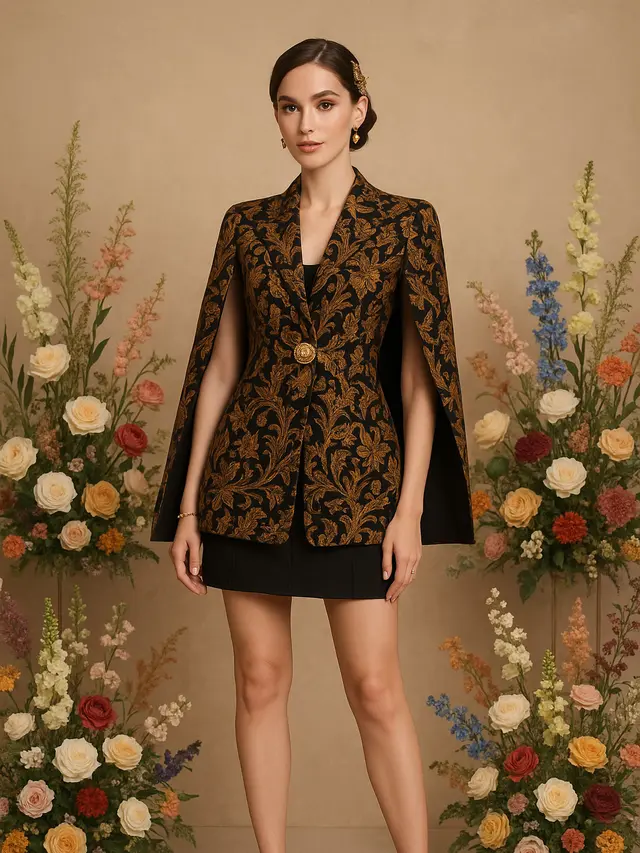 Model Blazer Batik Cape