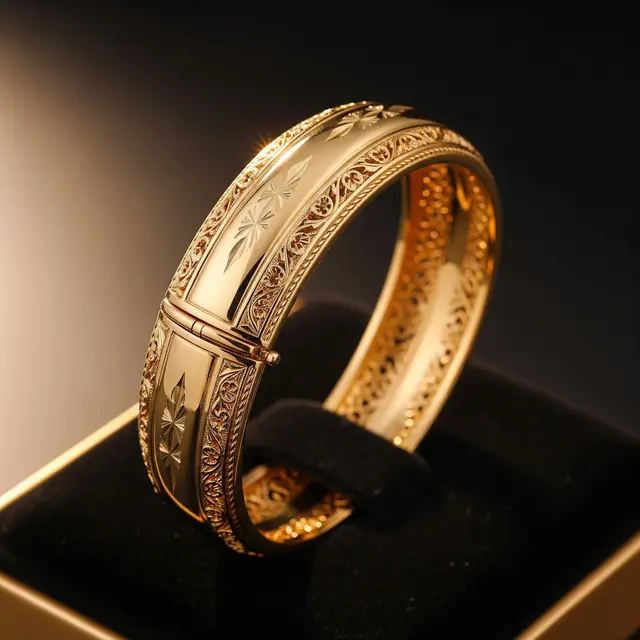 Gelang Emas Oval Solid Cocok untuk Acara Resmi dan Investasi
