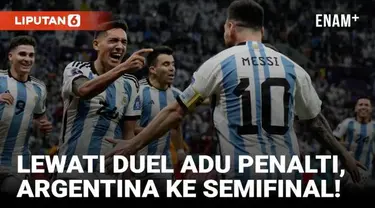 Argentina melaju mulus ke semifinal Piala Dunia 2022. La Albiceleste berhasil mengalahkan rivalnya, Belanda, lewat drama adu penalti 4-3 (2-2) di Lusail Iconic Stadium, Sabtu (10/12/2022) dinihari WIB.
