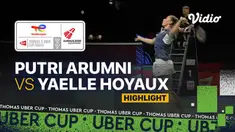 Berita video highlights pertandingan keempat Indonesia vs Prancis di Grup A Piala Uber 2020, di mana wakil tunggal putri Nandini Putri Arumni tak bisa melanjutkan pertandingan karena cedera, Senin (11/10/2021) sore hari WIB.