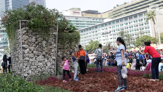 Saat CFD, Instalasi Gabion Jadi Sasaran Warga Berfoto