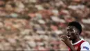 Bukayo Saka juga diketahui memiliki banderol yang tinggi bagi pemain seusianya, yaitu 65 juta euro atau sekitar Rp1,09 triliun. (Foto: AFP/Aris Messinis)