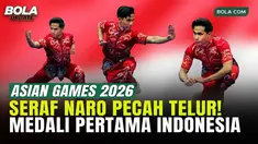 Pecah telur! Seraf Naro Siregar sukses menyumbangkan medali pertama untuk Tim Indonesia di Asian Games Aichi-Nagoya 2026. Tampil di nomor Men’s Changquan cabor wushu, Naro berhasil mengamankan medali perunggu setelah mencatatkan 9.720 poin di persa...
