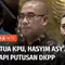 Usai putusan DKPP dibacakan, Hasyim Asy'ari menggelar konferensi pers di Kantor KPU RI Jakarta. Pernyataannya yang singkat hanya sekitar satu menit, Hasyim Asy'ari menanggapi putusan DKPP yang telah memberhentikannya sebagai Ketua KPU RI.