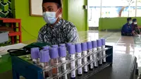 Santri penyintas Covid-19 di Pondok Pesantren El Bayan, Majenang, Cilacap, siap mendonorkan plasma konvalesen untuk pasien Covid-19. (Foto: Liputan6.com/Muhamad Ridlo)