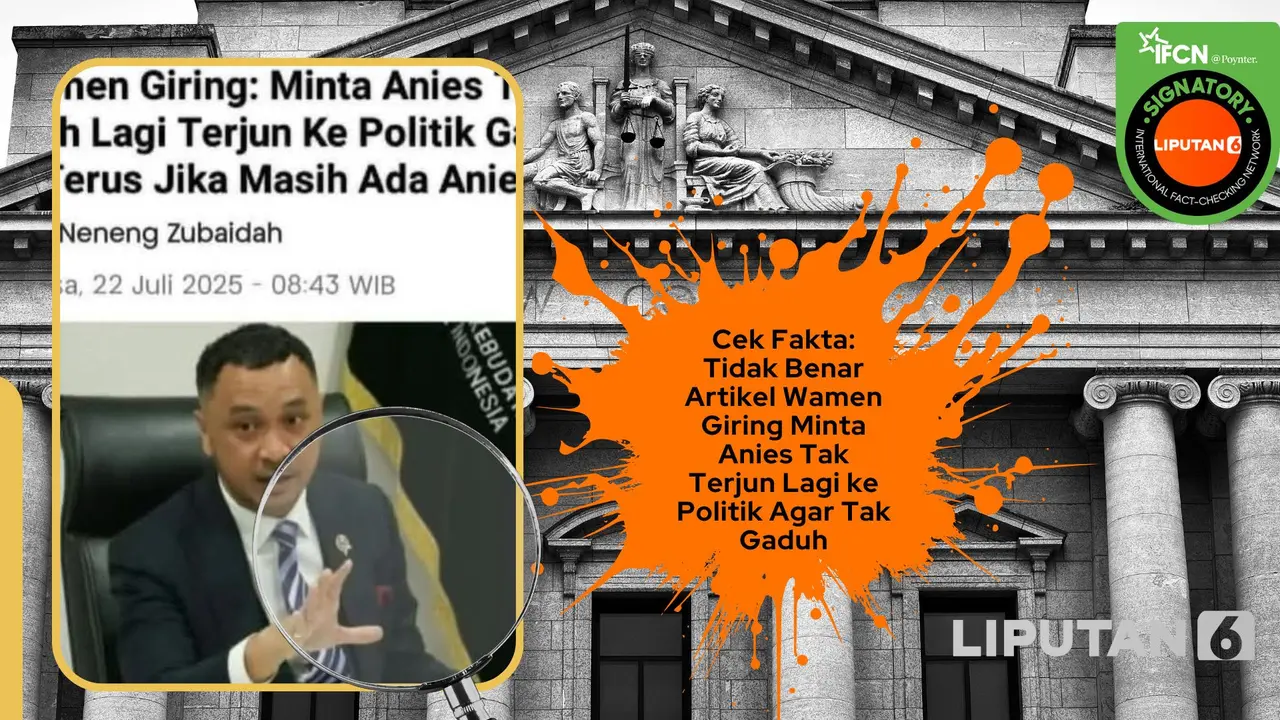 Cek fakta artikel Wamen Giring minta Anies tak terjun ke politik