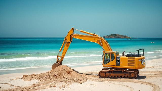 ilustrasi ekspor pasir laut. (Foto By AI)