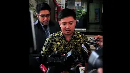 Andreas Nahot Silitonga mennyatakan batal melaporkan Romahurmuziy ke Bareskrim Polri terkait penggunaan foto SDA pada Muktamar Surabaya lalu, Jakarta, Rabu (29/10/2014) (Liputan6.com/Johan Tallo)