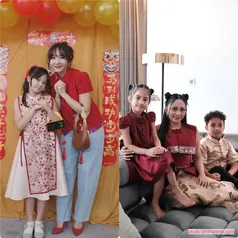 Intip gaya kompak dari artis ibu tunggal rayakan Imlek bersama buah hati (@gisel_la @rachelvennya)