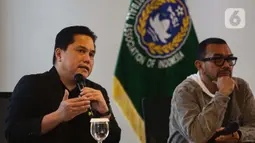 Dalam keterangannya, Erick Thohir menjelaskan bahwa PSSI secara resmi menunjuk Jordi Cruyff sebagai technical advisor atau penasihat teknik Timnas Indonesia. (Liputan6.com/Angga Yuniar