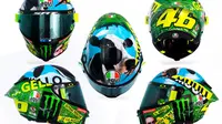 Desain helm Valentino Rossi untuk MotoGP Italia 2021. (MotoGP)