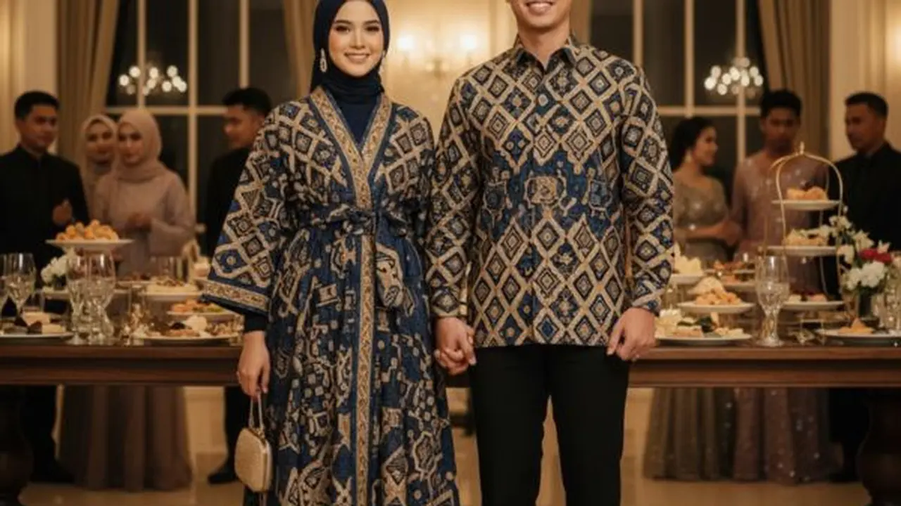 Model Gamis Batik Couple yang Elegan (Sumber Gambar:Gemini AI)