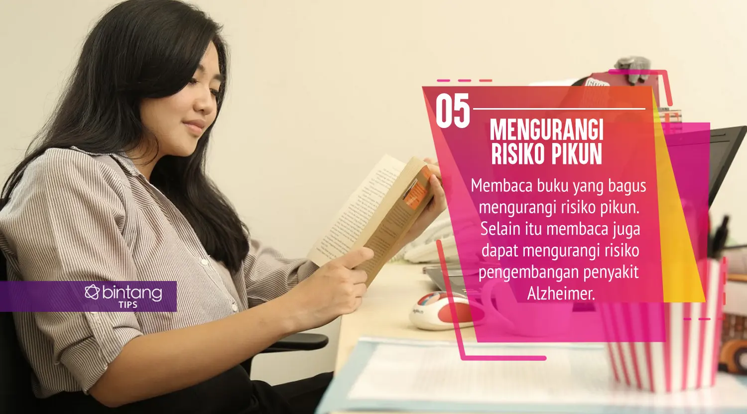 Ternyata membaca juga bermanfaat untuk kesehatan. (Foto: Daniel Kampua, Digital Imaging: Nurman Abdul Hakim/Bintang.com)
