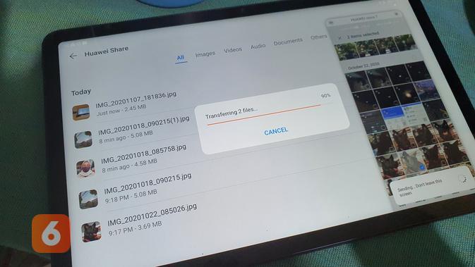 Transfer file dari Nova 7 ke MatePad (Liputan6.com/ Agustin Setyo W)