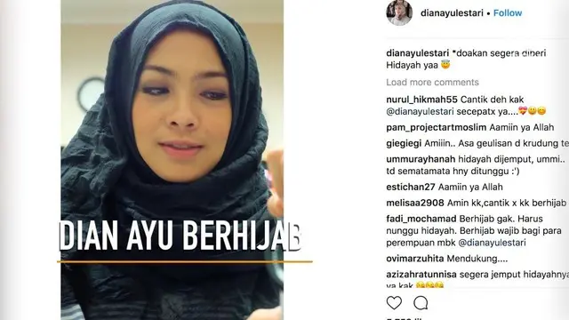 Usai putuskan berhijab, ini unggahan pertama Dian Ayu Lestari di Instagram.