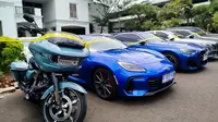 Mobil mewah sitaan kasus judi online yang libatkan oknum pegawai Kementerian Komdigi. (Ady Anugrahadi).