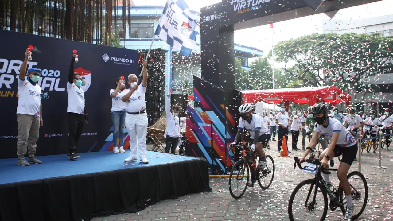 Simbolisasi Technology Leadership di Tengah Pandemi, Pelindo 3 Gelar Port Virtual Run and Ride 2020