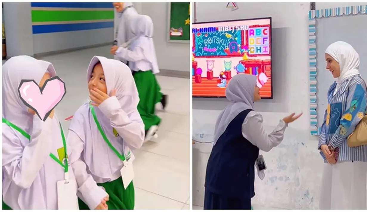 Hari pertama sekolah, Eijaz tidak menangis dan langsung berbaur dengan teman-temannya. Raut wajah bahagia terpancar jelas di wajah Eijaz karena bertemu dengan teman baru. Fairuz A Rafiq yang antar Eijaz sampai ke depan kelas juga bertemu dengan guru Eijaz dan berbincang ringan. Eijaz kemudian dianter oleh gurunya untuk duduk di tempat duduk bersama teman lainnya. (Liputan6.com/IG/@fairuzarafiq)