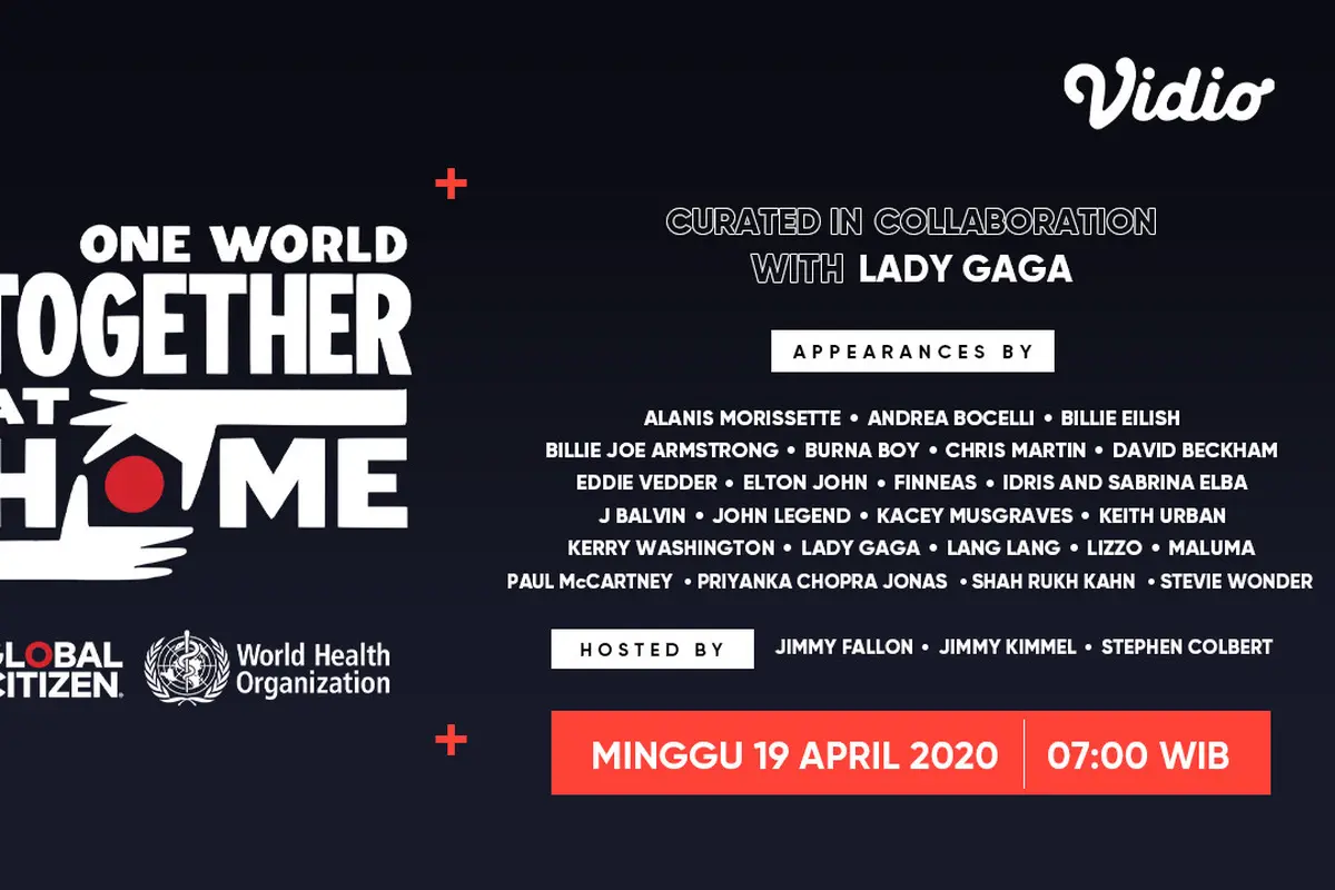 Lady Gaga Hingga Billie Eilish Ikut Terjun dalam Konser One World Together At Home dari WHO. sumberfoto: Vidio