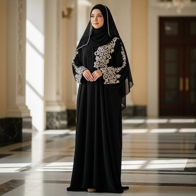 Model Gamis Abaya Syari (Image by Gemini AI)