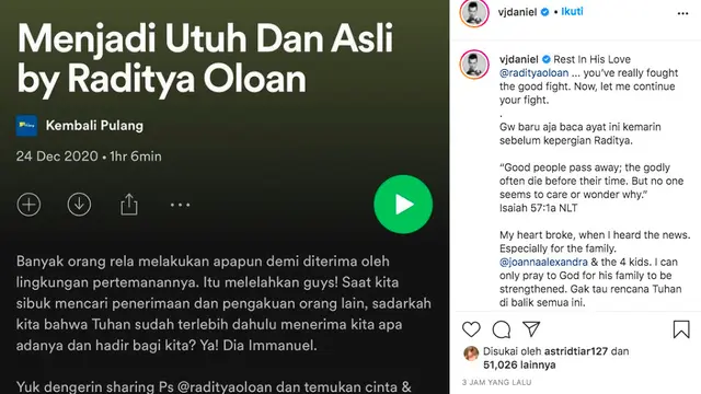 Unggahan Daniel Mananta