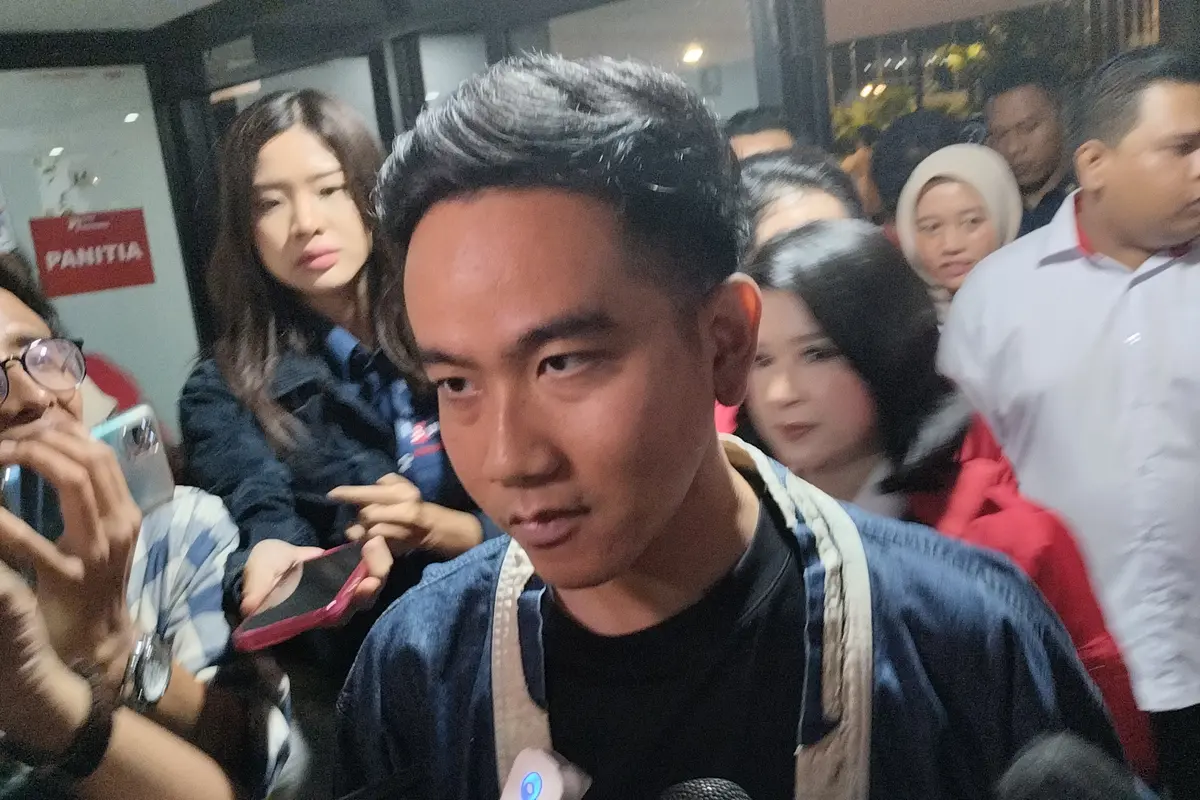 Wali Kota Solo Gibran Rakabuming Raka saat menghadiri acara Kopi Darat Nasional (Kopdarnas) PSI di Tennis Indoor, Senayan, Jakarta Pusat, Selasa (22/8/2023).