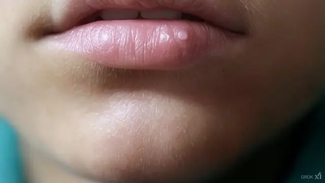 Ilustrasi benjolan di bibir