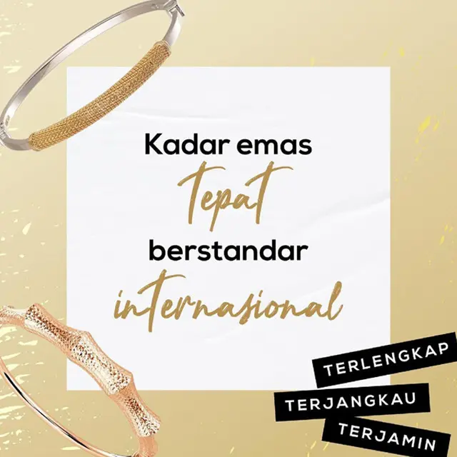 Kadar emas tepat berstandar internasional.