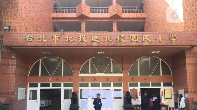 Beitou Elementry School menjadi salah satu lokasi pemungutan suara untuk calon presiden dan wakil presiden Taiwan periode 2020-2024 (Teddy Tri Setio Berty/Liputan6.com)