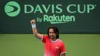 Petenis Indonesia, Christoper Rungkat berhasil memberikan keunggulan 2-0 atas Venezuela pada Playoff Grup II Davis Cup 2022 di Stadion Tenis GBK, Senayan, Jakarta, Jumat (4/3/2022). (Bola.com/Bagaskara Lazuardi)