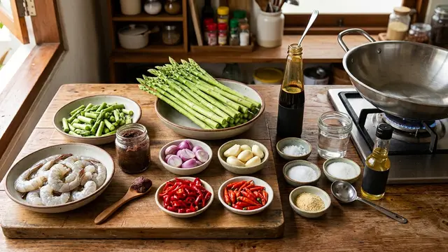 Ilustrasi resep asparagus terasi