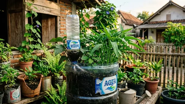 Desain Taman Produktif dan Estetik dari Galon Bekas yang Mudah Ditiru