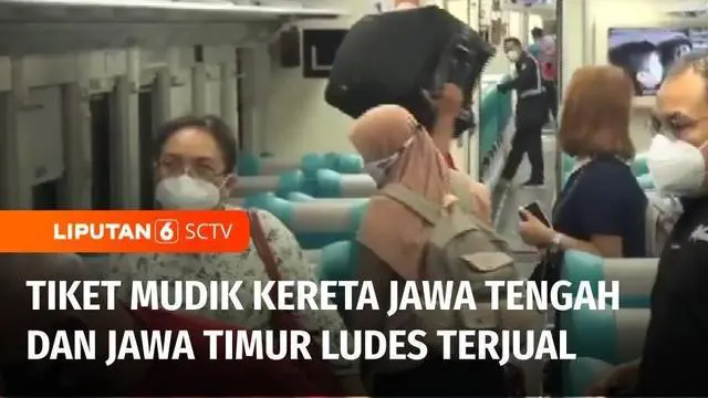 Tiket perjalanan kereta ke sejumlah tujuan di Jawa Tengah dan Jawa Timur untuk mudik lebaran sudah ludes terjual. PT KAI mengimbau warga segera memesan tiket pada jadwal keberangkatan yang masih tersedia.