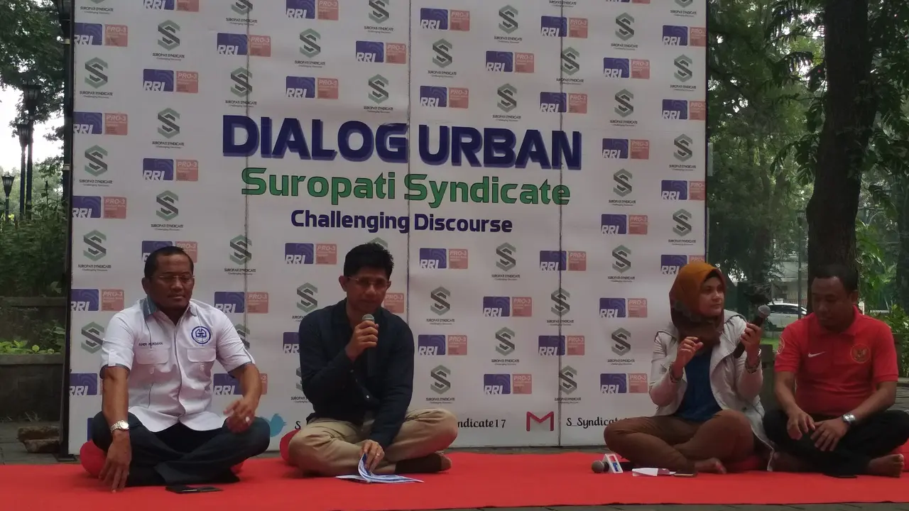 Diskusi 'Potensi Korupsi di Sektor Konstruksi' di Taman Suropati, Menteng, Jakarta Pusat, Minggu (9/12/2018). (Merdeka.com)