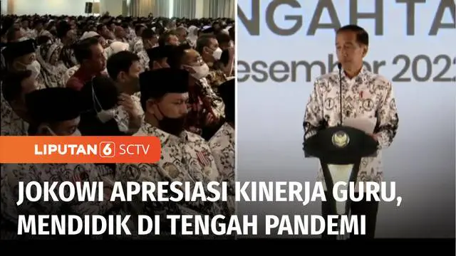 Presiden Joko Widodo mengapresiasi peran besar guru dalam mendidik di tengah pandemi Covid-19. Apresiasi ini disampaikan presiden dalam puncak peringatan HUT ke-77 PGRI dan Hari Guru Nasional tahun 2022 di Semarang, Jawa Tengah.
