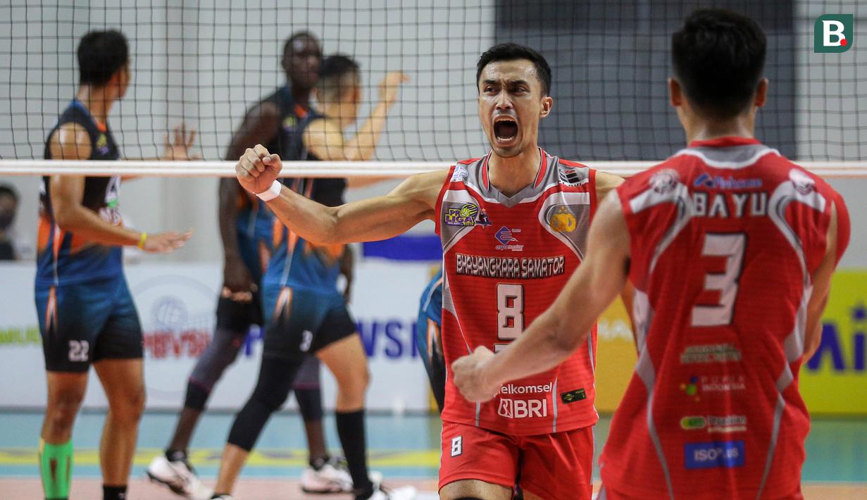 Dari tiga kesempatan berlaga di final four Proliga 2022, Surabaya Bhayangkara Samator menyapu bersih kemenangan atas lawan-lawannya. Terakhir, ketika berlaga menghadapi Jakarta BNI 46, Samator menang 3-1. (Bola.com/Bagaskara Lazuardi)
