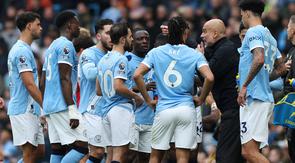 Sebelumnya, skuad asuhan Pep Guardiola sempat tak mendapatkan hasil maksimal imbang 3-3 di markas Everton pada (04/05) waktu setempat. (AFP/Darren Staples)