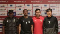 Konferensi pers Timnas Indonesia Vs Timnas Tanzania di Hotel Sultan, Jakarta, Sabtu (1/6/2024). (Bola.com/Abdul Aziz)