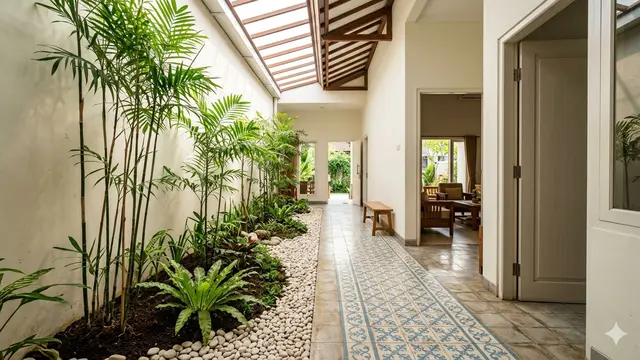 Rumah 1 Lantai dengan Taman Dalam Rumah