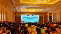 Forum Hukum dan Kebijakan yang mempromosikan kerja sama dalam bidang Ekonomi, Perdagangan, dan Investasi antara Vietnam dan Indonesia di Shangri-La Hotel, Jakarta pada 5 Agustus 2023. (dok. Liputan6.com/Farel Gerald)