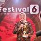 Menteri Ketenagakerjaan, Ida Fauziyah menghadiri Anugerah Inspiratif Liputan6.com dalam acara Festival 6, Lintas Generasi Tanpa Batas! di Senayan Park, Jakarta, Sabtu (8/7/2023).