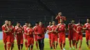 Jelang berlaga melawan Indonesia, timnas Suriah menggelar sesi latihan di Stadion GBK Jakarta, (14/11/2014). (Liputan6.com/Helmi Fithriansyah)