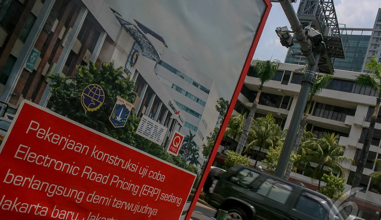 ERP atau jalan berbayar mulai diujicoba Pemda DKI pada 30 September 2014 di Jalan Rasuna Said, Jakarta, Senin (22/9/2014) (Liputan6.com/Faizal Fanani)