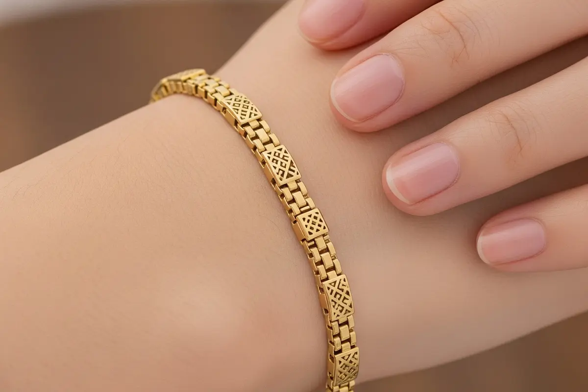 9 Model Gelang Emas Model Box Chain dengan Detail Laser Cut Tampil Eksklusif