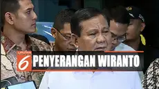 Selepas membesuk, menurut Prabowo kondisi Wiranto yang ditangani sembilan dokter senior dari TNI sudah membaik dan stabil.