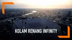 Sebuah kolam renang akan dibangun di puncak bangunan pencakar langit. Kolam renang ini memberikan pengalaman berenang dengan pandangan tanpa batas.