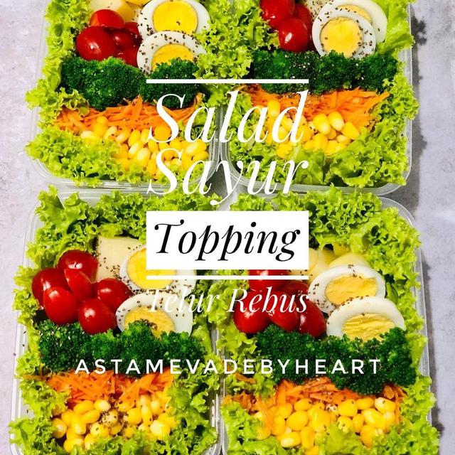 Salad Sayur Topping Telur Rebus.